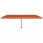 Tenda da Sole Retrattile Manuale LED 600x350 cm Arancio Marrone