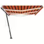 Tenda da Sole Retrattile Manuale LED 600x350 cm Arancio Marrone