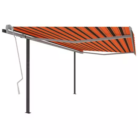 Tenda da Sole Retrattile Manuale Pali 4,5x3,5 m Arancio Marrone