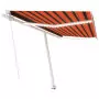 Tenda da Sole Retrattile Manuale LED 450x350 cm Arancio Marrone