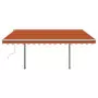 Tenda da Sole Retrattile Manuale Pali 4,5x3,5 m Arancio Marrone