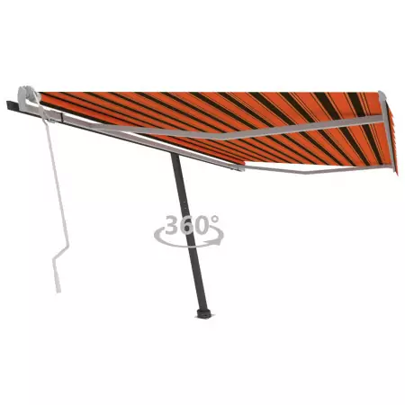 Tenda Retrattile Manuale Autoportante 450x300cm Arancio Marrone