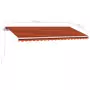 Tenda da Sole Retrattile Manuale LED 450x350 cm Arancio Marrone