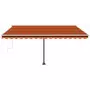 Tenda Retrattile Manuale Autoportante 450x300cm Arancio Marrone