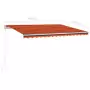 Tenda da Sole Retrattile Manuale LED 450x350 cm Arancio Marrone