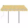 Tenda da Sole Retrattile Automatica Pali 3x2,5cm Gialla Bianca