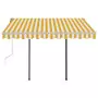 Tenda da Sole Retrattile Manuale con LED 3x2,5cm Gialla Bianca