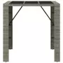 Tavolo da Bar con Piano in Vetro Grigio 105x80x110cm Polyrattan