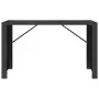 Tavolo da Bar con Piano in Vetro Nero 185x80x110 cm Polyrattan