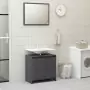 Set Mobili da Bagno 3 pz Grigio Lucido in Truciolato