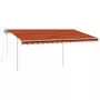 Tenda da Sole Retrattile Manuale LED 4x3,5 m Arancio Marrone