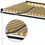 Tenda da Sole Retrattile Manuale LED 350x250 cm Gialla e Bianca