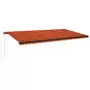 Tenda da Sole Retrattile Manuale LED 600x350 cm Arancio Marrone