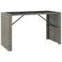 Tavolo da Bar con Piano in Vetro Grigio 185x80x110cm Polyrattan