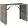 Tavolo da Bar con Piano in Vetro Grigio 145x80x110cm Polyrattan