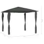 Gazebo con Montanti Rivestiti 3x3x2,6 m Antracite 160 g/m²