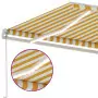 Tenda da Sole Retrattile Manuale LED 450x350 cm Giallo Bianco