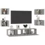 Set Porta TV 6 pz Grigio Cemento in Truciolato