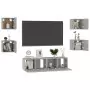 Set Mobile Porta TV 6 pz Grigio Cemento in Truciolato