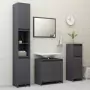 Set Mobili da Bagno 4 pz Grigio Lucido in Truciolato