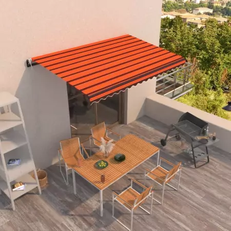 Tenda da Sole Retrattile Automatica 450x350 cm Arancio Marrone