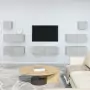 Set di Mobili Porta TV 7 pz Grigio Cemento in Legno Multistrato