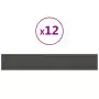 Pannelli Murali 12 pz Grigio Scuro 90x15 cm Tessuto 1,62 m²