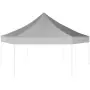 Gazebo Pieghevole Esagonale Pop-Up Grigio 3,6x3,1 m