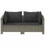 Set di Divani da Giardino 2 pz con Cuscini in Polyrattan Grigio