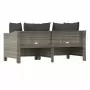 Set di Divani da Giardino 2 pz con Cuscini in Polyrattan Grigio