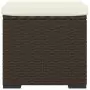 Ottomane con Cuscini 2pz Marrone 40x30x40 cm in Polyrattan