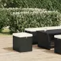 Ottomane con Cuscini 2pz Nero 40x30x40 cm in Polyrattan