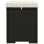 Ottomane con Cuscini 2pz Nero 40x30x40 cm in Polyrattan