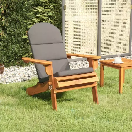 Sedia Adirondack da Giardino con Cuscini Legno Massello Acacia