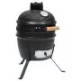 Barbecue Affumicatore 2 in 1 Kamado in Ceramica 56 cm Nero