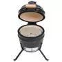 Barbecue Affumicatore 2 in 1 Kamado in Ceramica 56 cm Nero