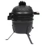 Barbecue Affumicatore 2 in 1 Kamado in Ceramica 56 cm Nero