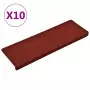 Tappetini per Scale Tessuto Agugliato 10 pz 65x25 cm Bordeaux