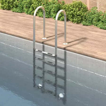 Scala per Piscina 54x38x211 cm Acciaio Inox 304