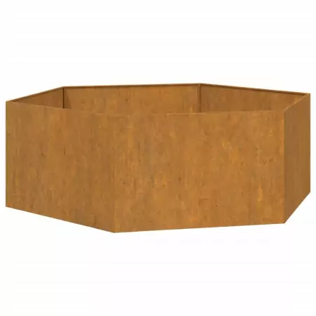 Fioriera Grigia 120x120x45 cm Acciaio Corten