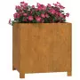 Fioriera con Gambe Grigia 49x47x50 cm Acciaio Corten